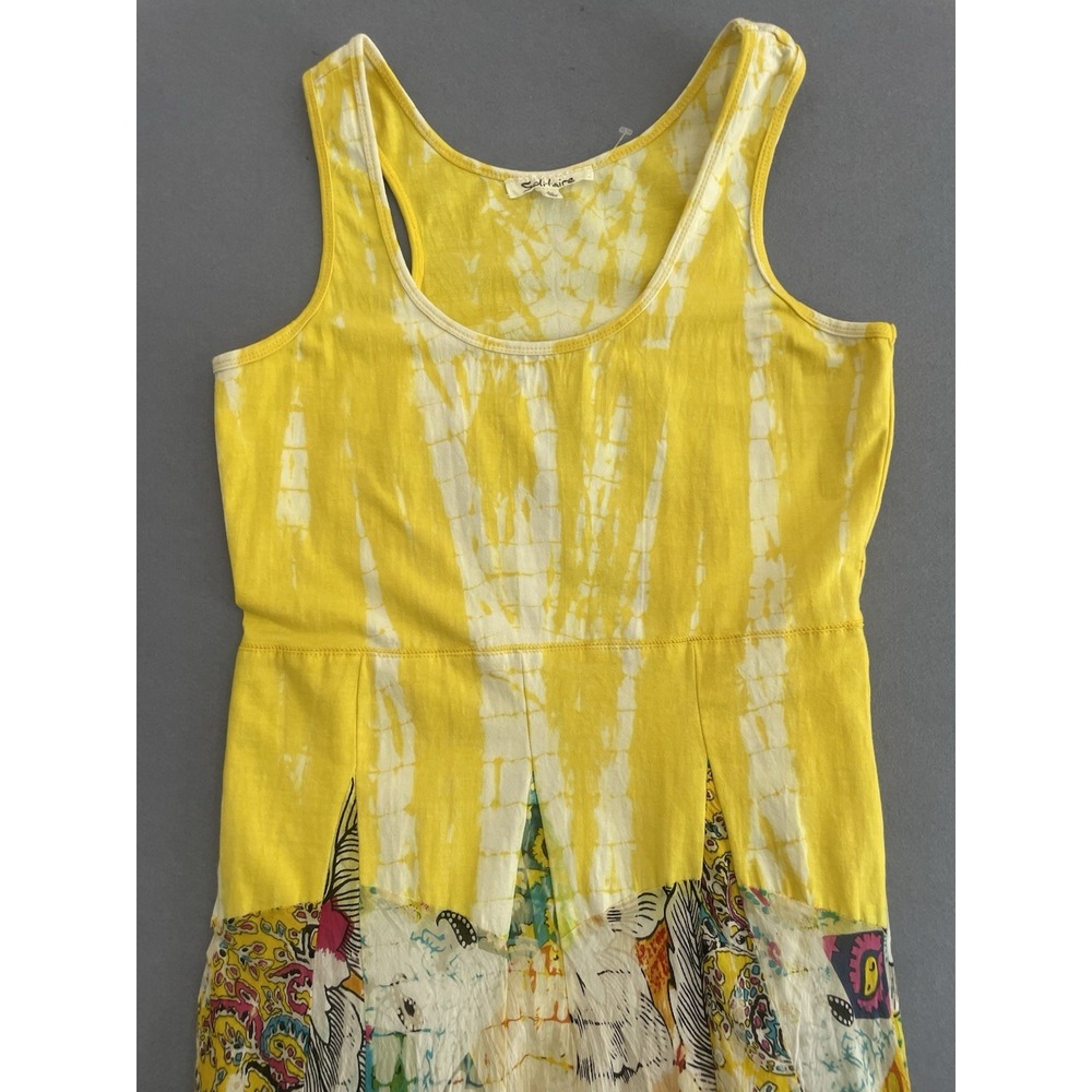 Solitaire Dress L Bohemian Tank Maxi‎ Patchwork Colorful Bustle Festival Tiered - Picture 10 of 16